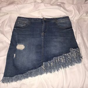 Distressed Jean Skirt